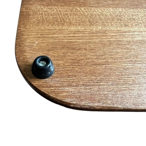 Vintage Goodwood Cheese Cracker Teak Board Tray Flower Inset Charcuterie Japan - Picture 8 of 10